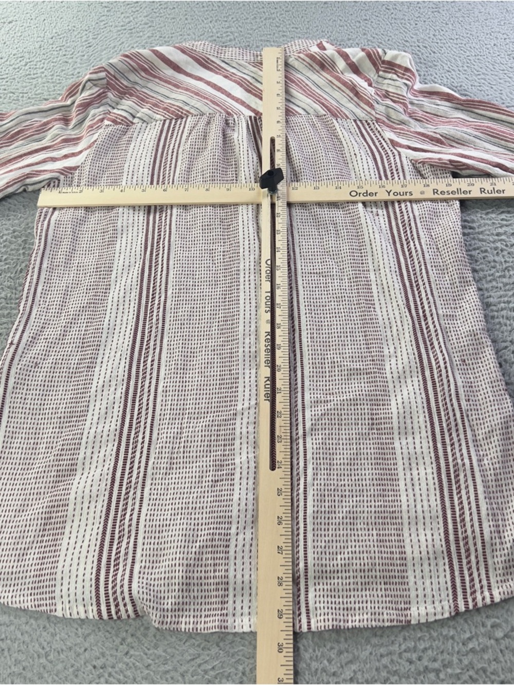 Soft Surroundings Top Womens Medium Multicolor Striped Embellished Button Preppy - Picture 5 of 11